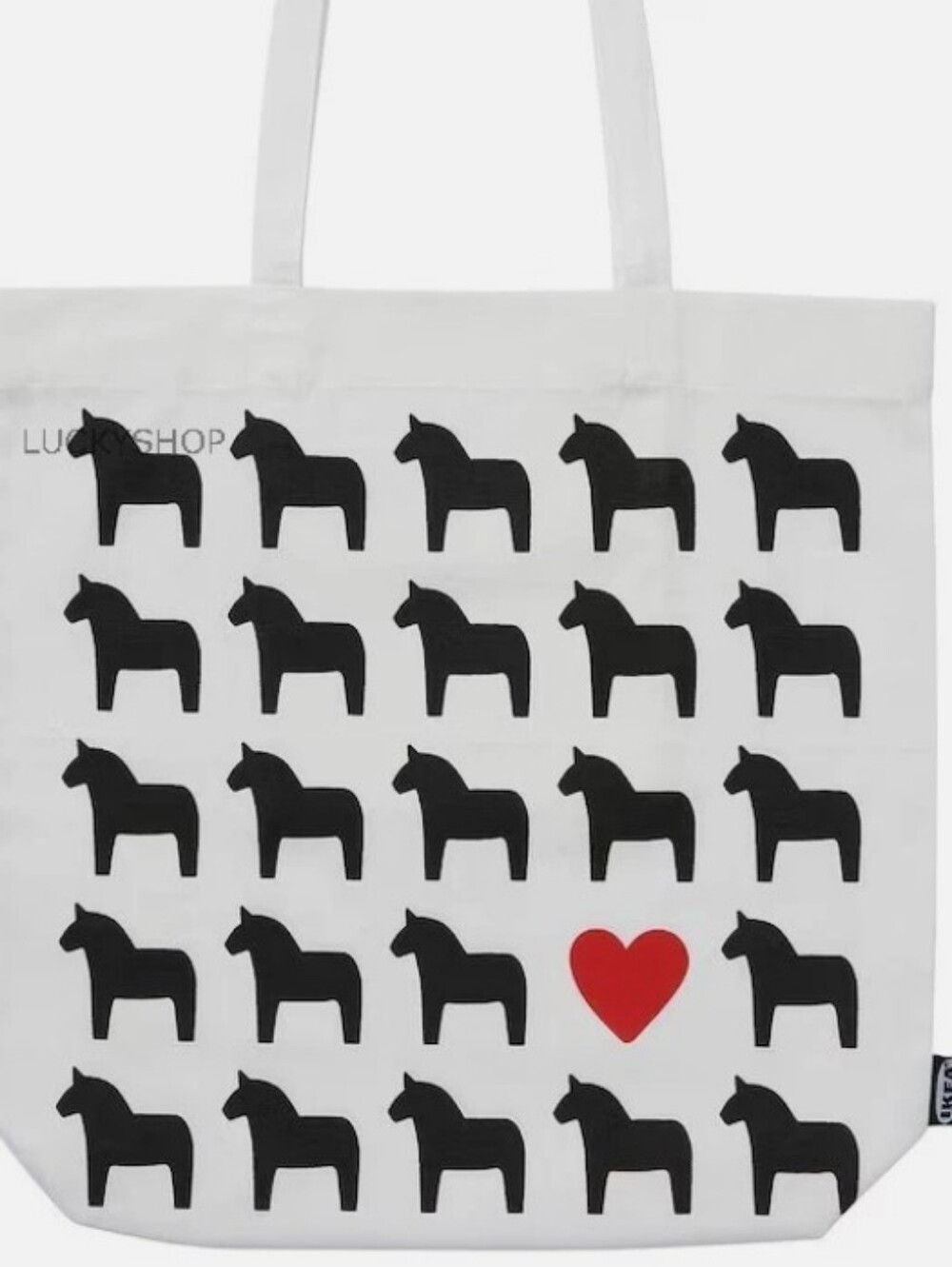IKEA White HÄSTHAGE cotton tote bag